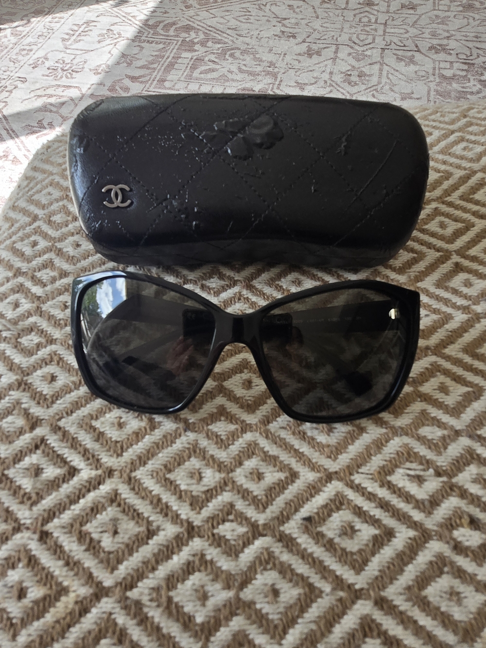 CHANEL Black Oversized Women's Sunglasses With COA - Picture 10 of 16